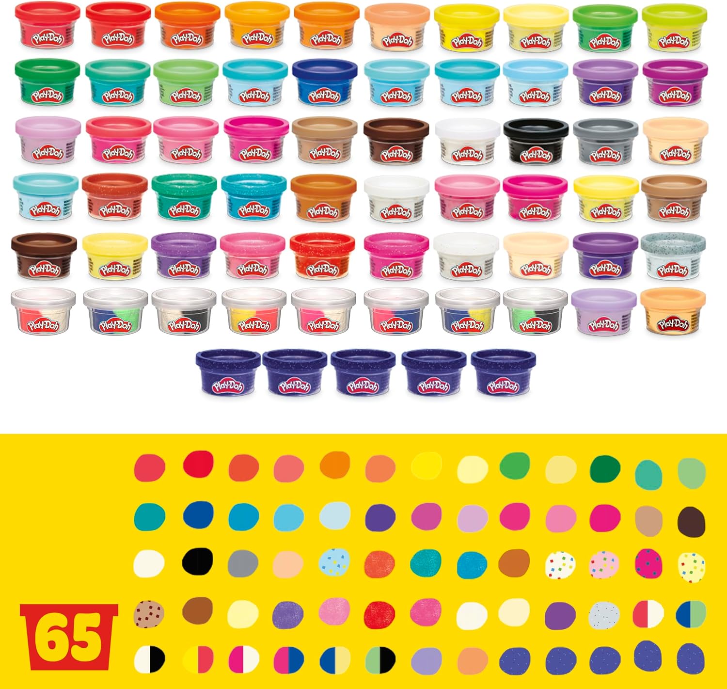 Play-Doh Ultimate Color Collection 65-Pack of 1-oz Cans, Includes Sparkle