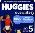 Huggies Overnites Size 5 Overnight Diapers (27+ lbs), 50 Ct, Packaging May