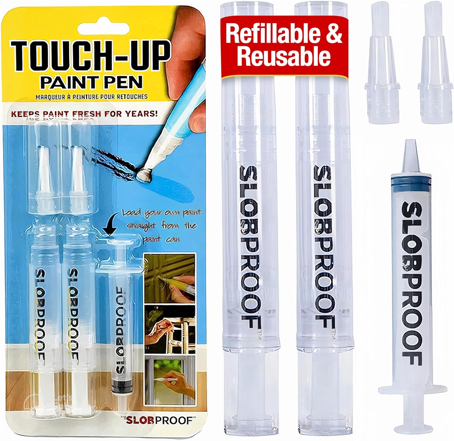 Slobproof Refillable Touch-Up Paint Pen, Mess-Free, Reusable Wall Paint