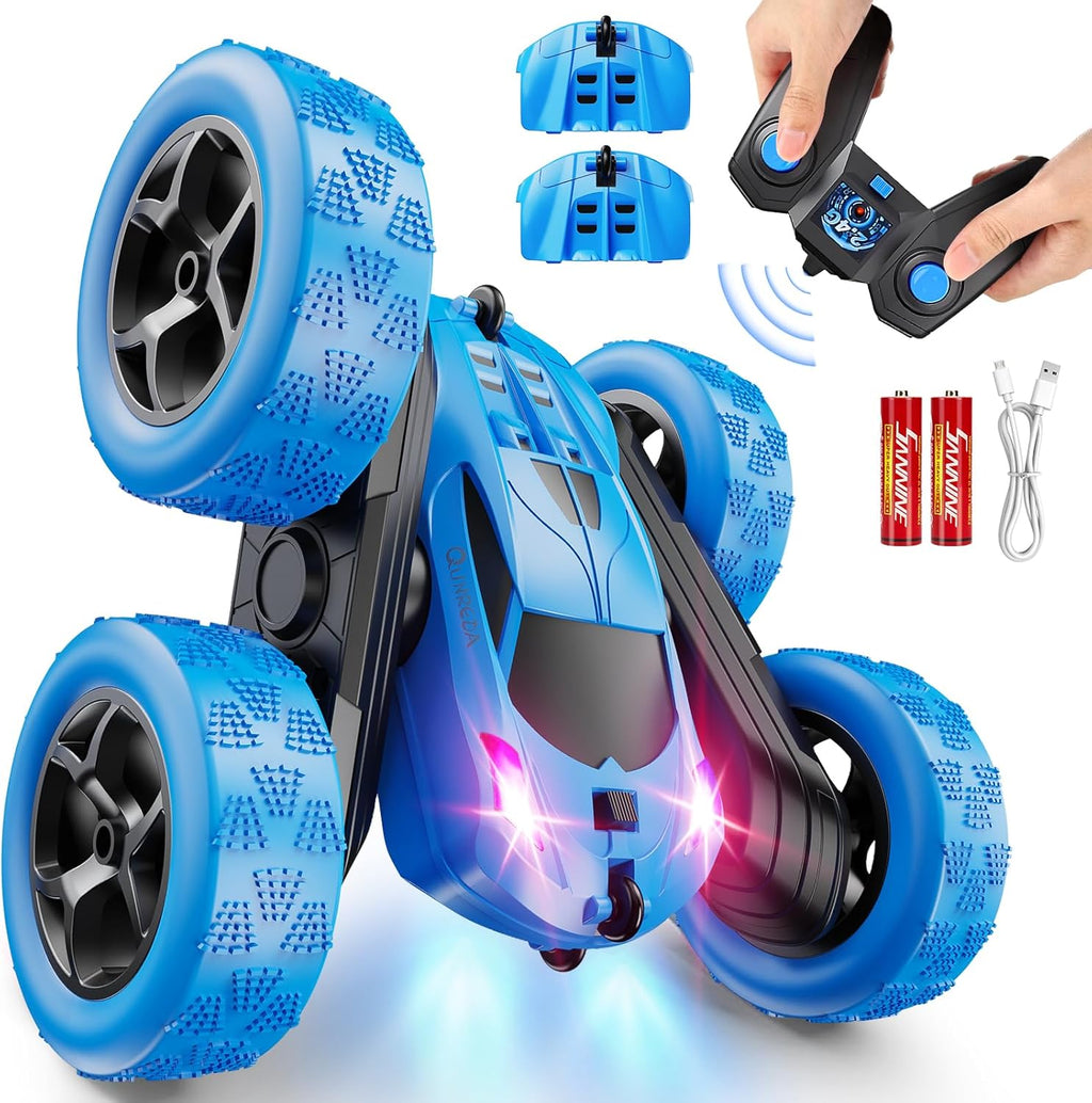 QUNREDA Remote Control Car, RC Cars Toys for Kids Ages 6-12, 4WD Stunt Car