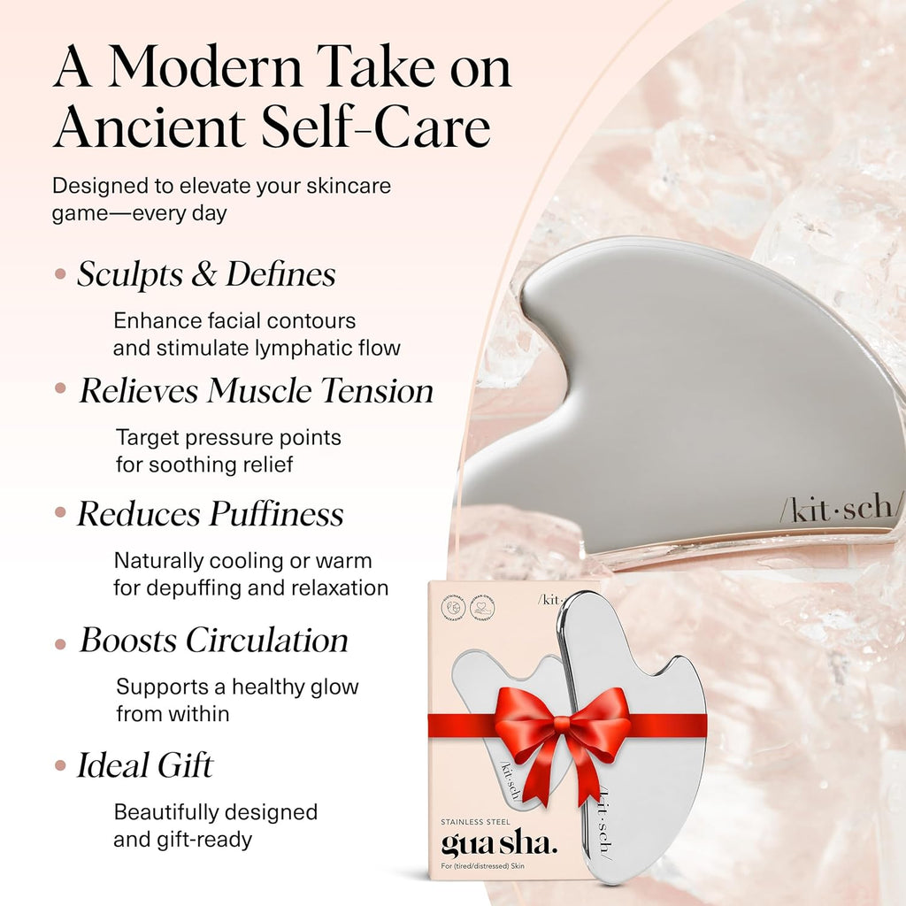 Kitsch Stainless Steel Gua Sha Facial Tools - Guasha Tool for Face, Face