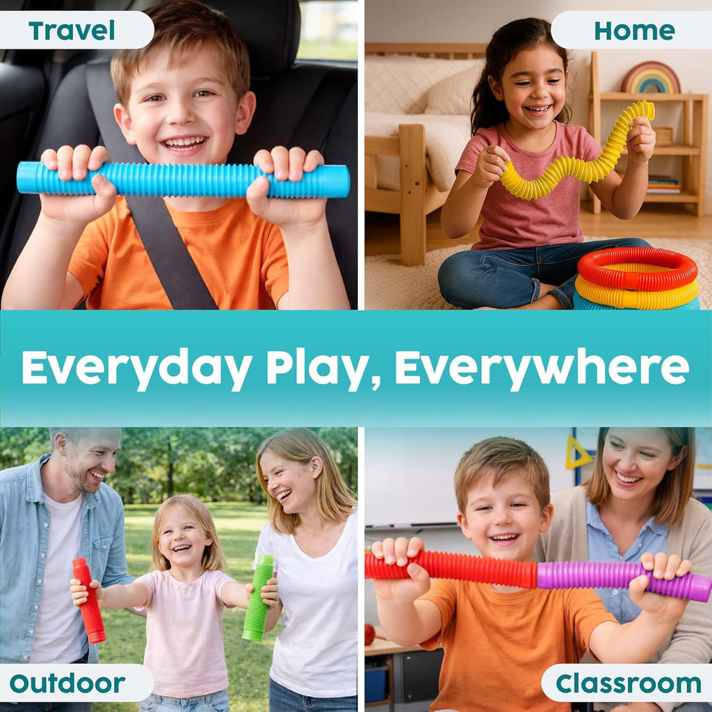 BUNMO Pop Tubes - Sensory Toys - Fidget Toys - Imaginative Play & Stimulating