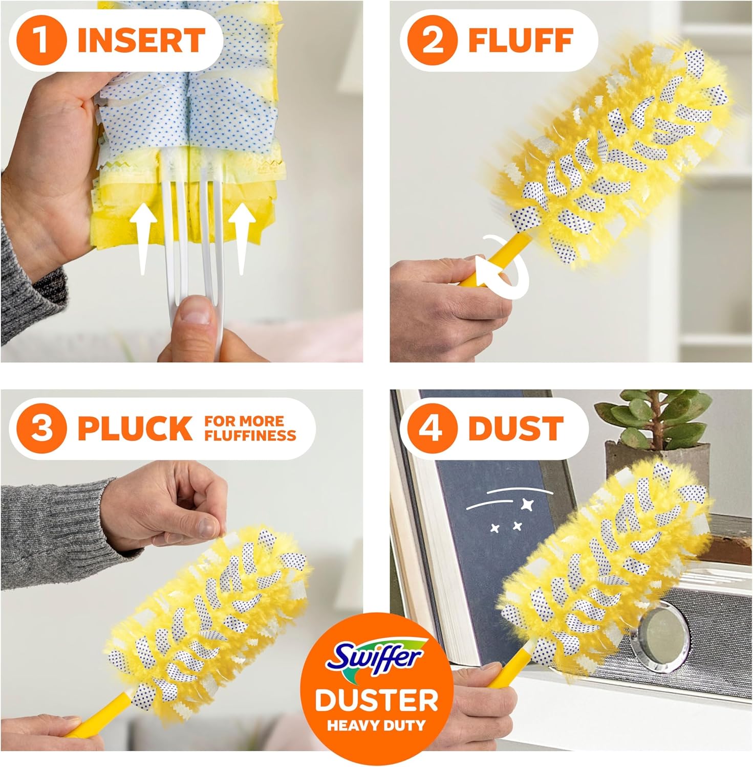 Swiffer Pet Heavy Duty Dusters Refills, Multisurface 360 Dusters with Febreze