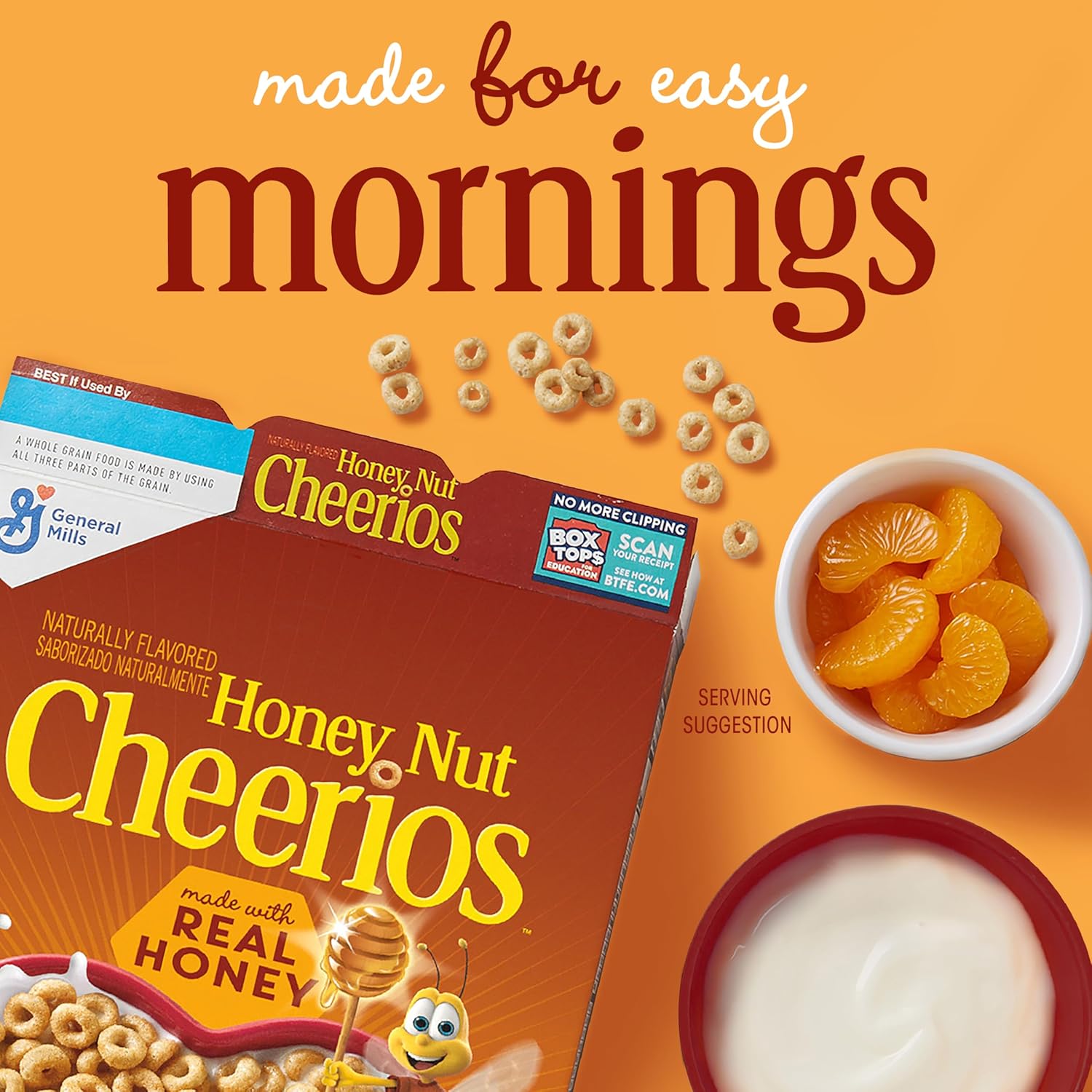 Honey Nut Cheerios, Heart Healthy Gluten Free Breakfast Cereal with Whole