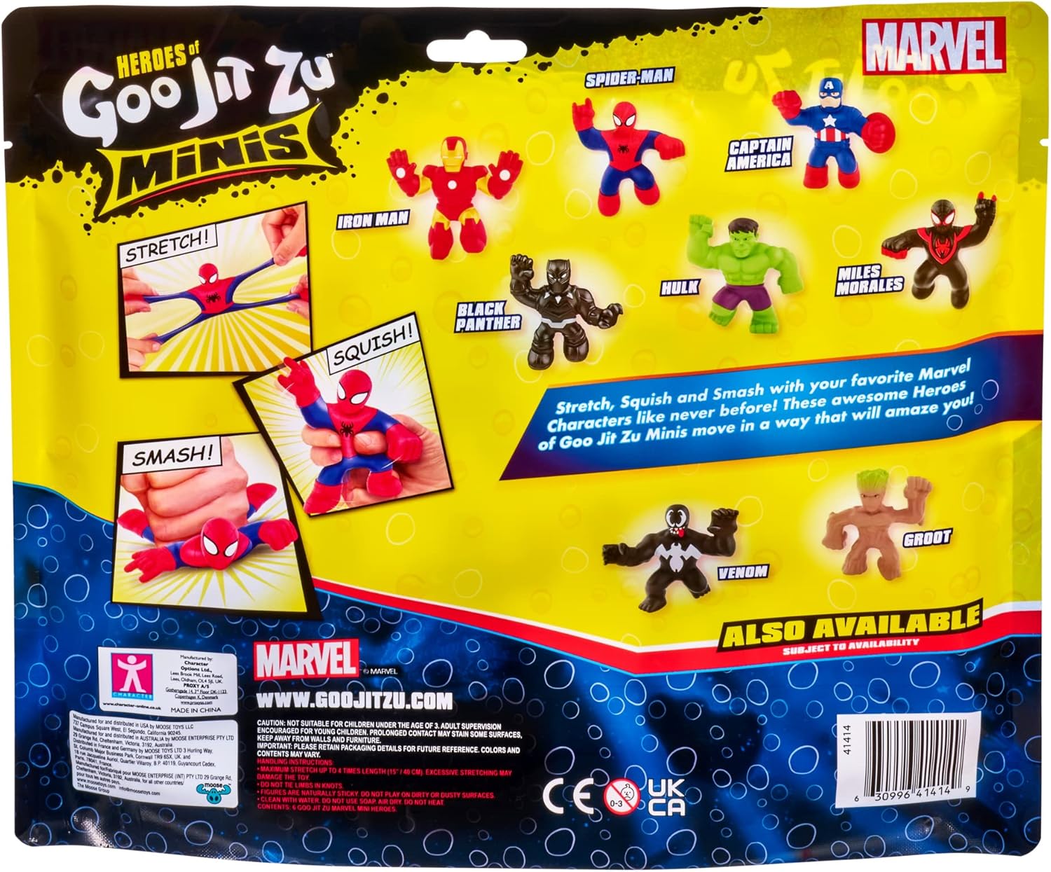 Heroes of Goo Jit Zu Marvel Mega Mini 6 Pack - Superhero Toys, Squishy