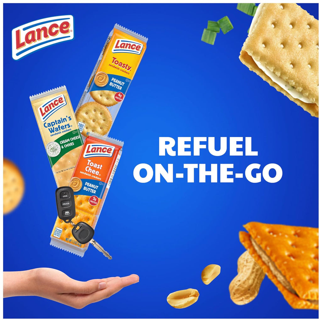 Lance Sandwich Crackers, Variety Pack, 3 Flavors, 20 Individually Wrapped