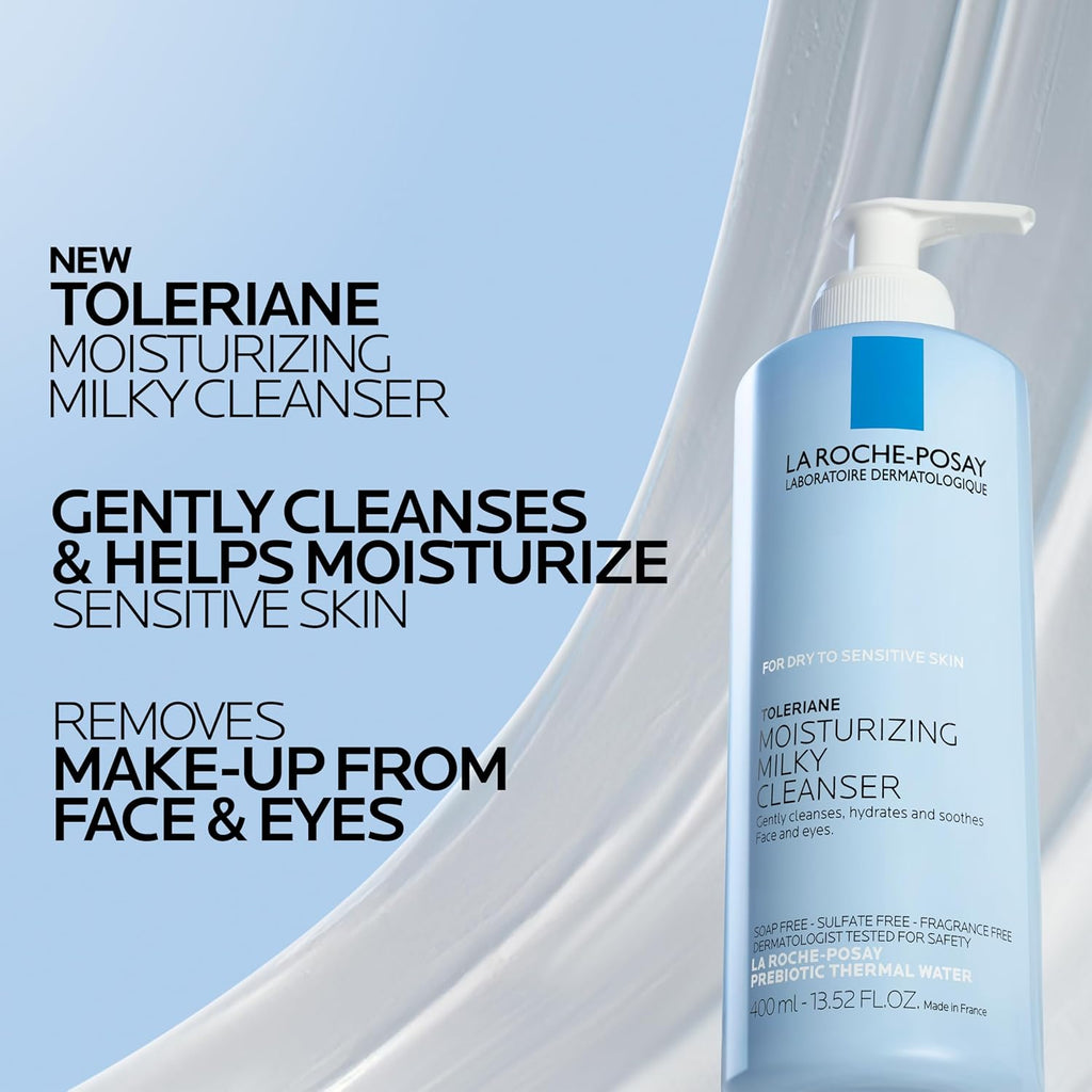 La Roche-Posay Toleriane Moisturizing Milky Cleanser, Gentle Face Cleanser