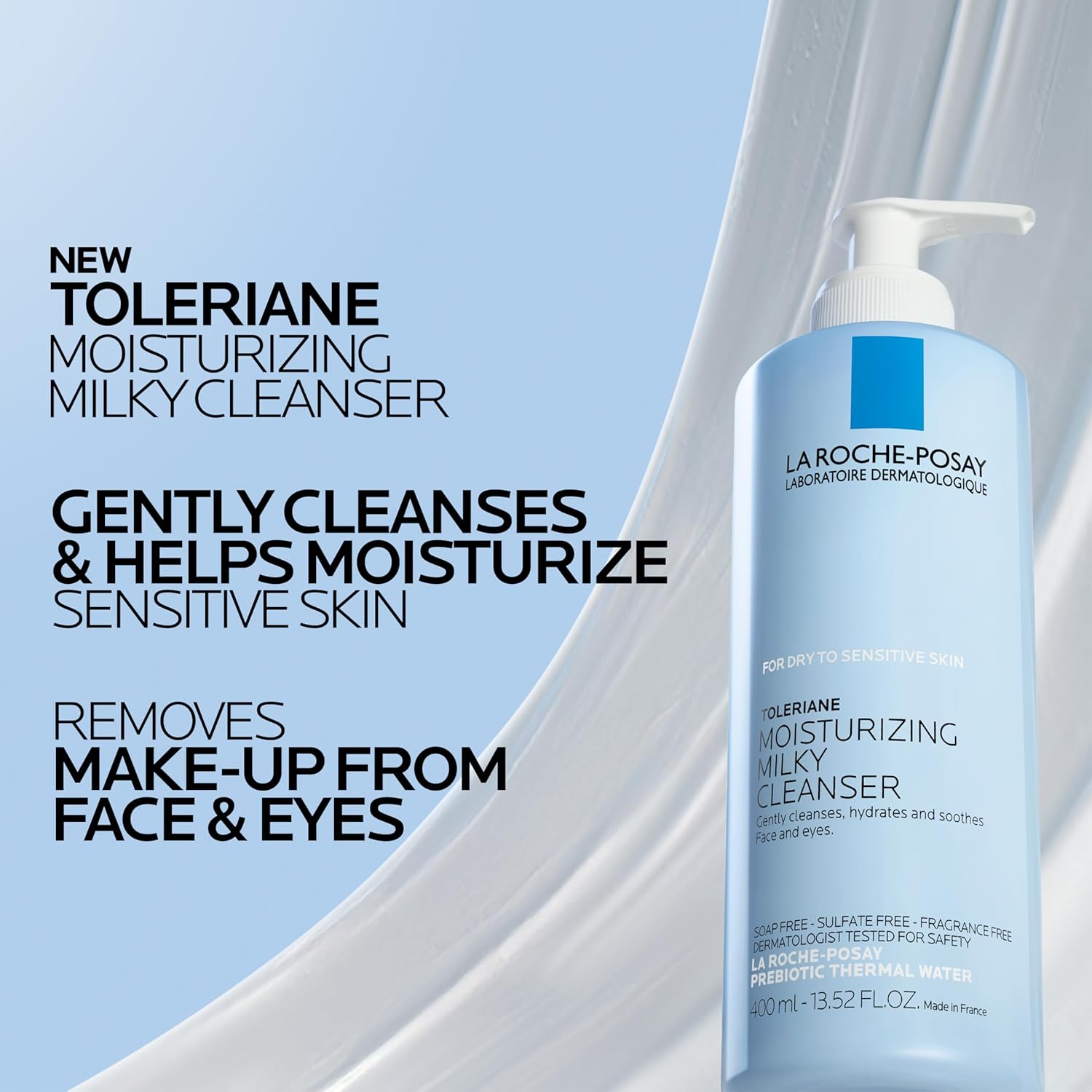 La Roche-Posay Toleriane Moisturizing Milky Cleanser, Gentle Face Cleanser