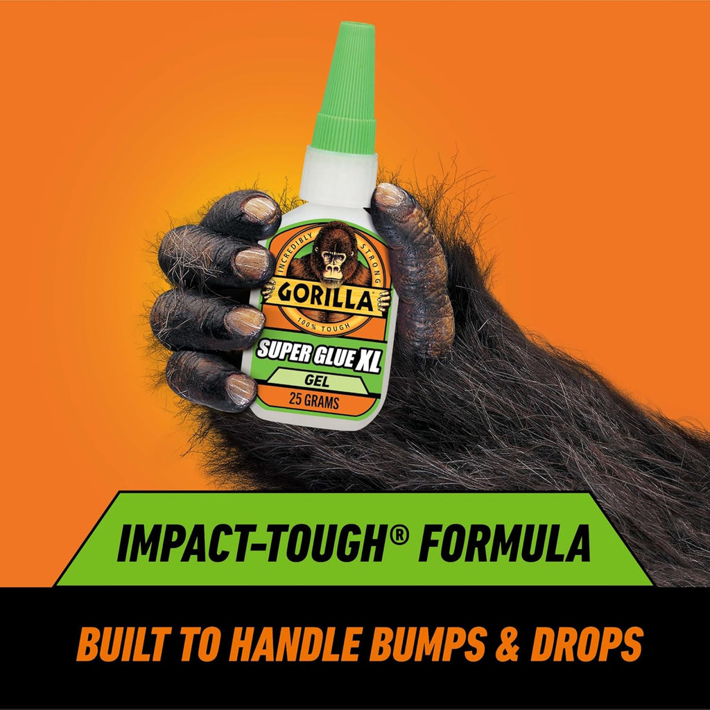 Gorilla Super Glue Gel XL, Clear 25g (Pack of 1) - Fast‰ÛÔSetting, No‰ÛÔDrip