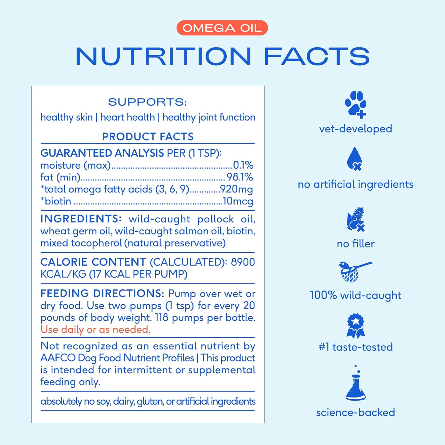 Native Pet Omega 3 Fish Oil for Dogs & Cats ‰ÛÒ Wild Alaskan Salmon Oil for