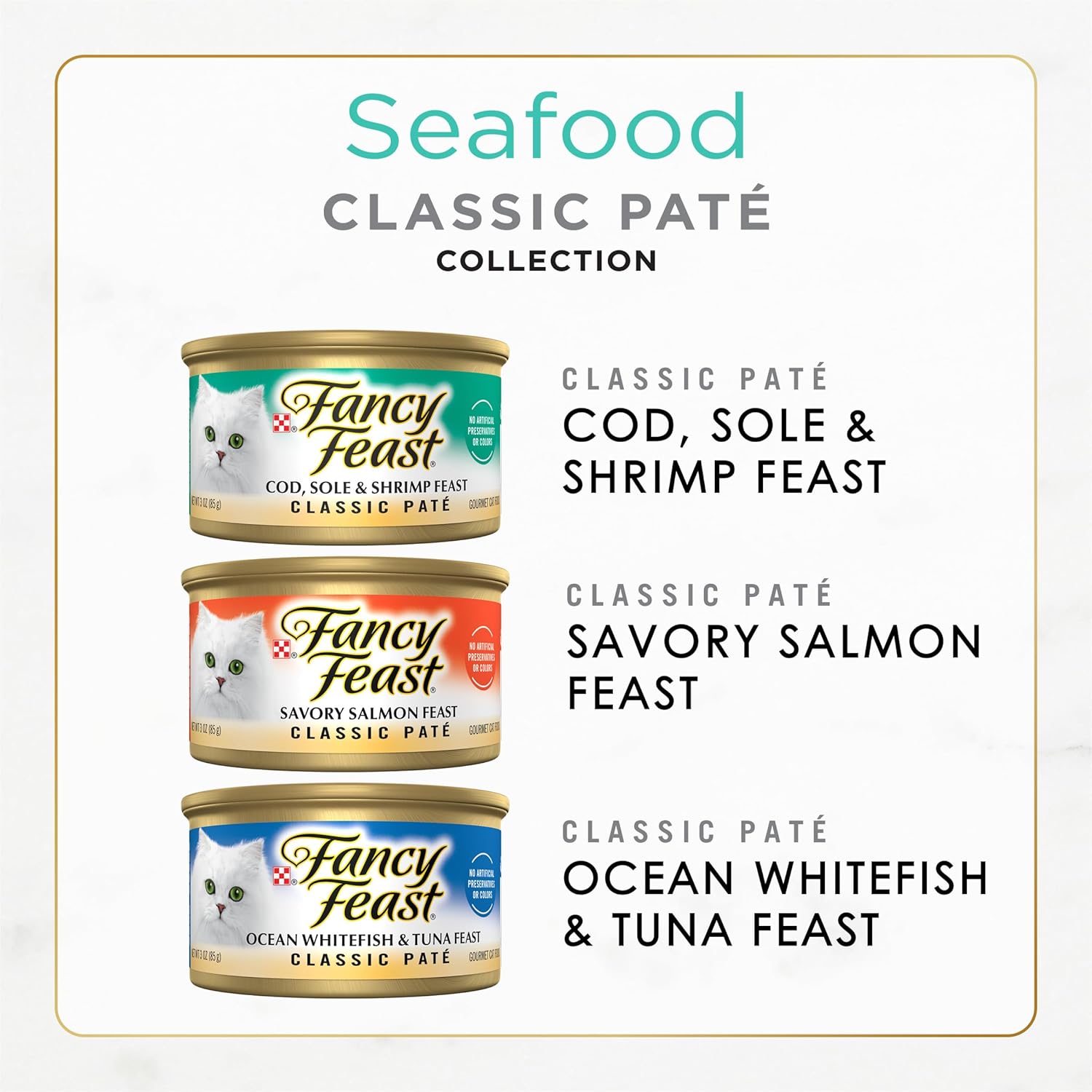 Purina Fancy Feast Seafood Classic Pate Collection Grain Free Wet Cat Food