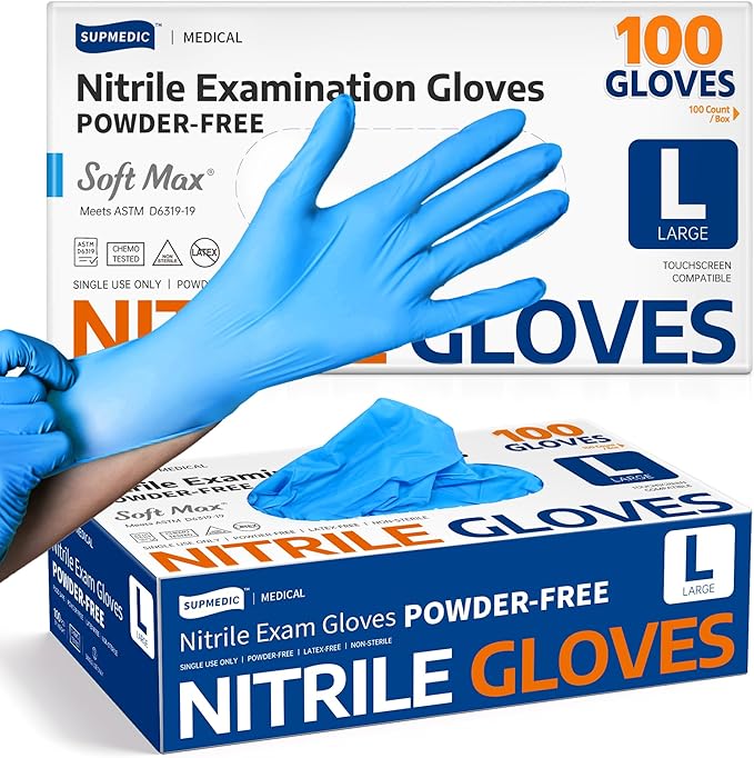 Supmedic Medical Soft Max‰ã¢ Nitrile Exam Gloves, 100 Count Latex-Free