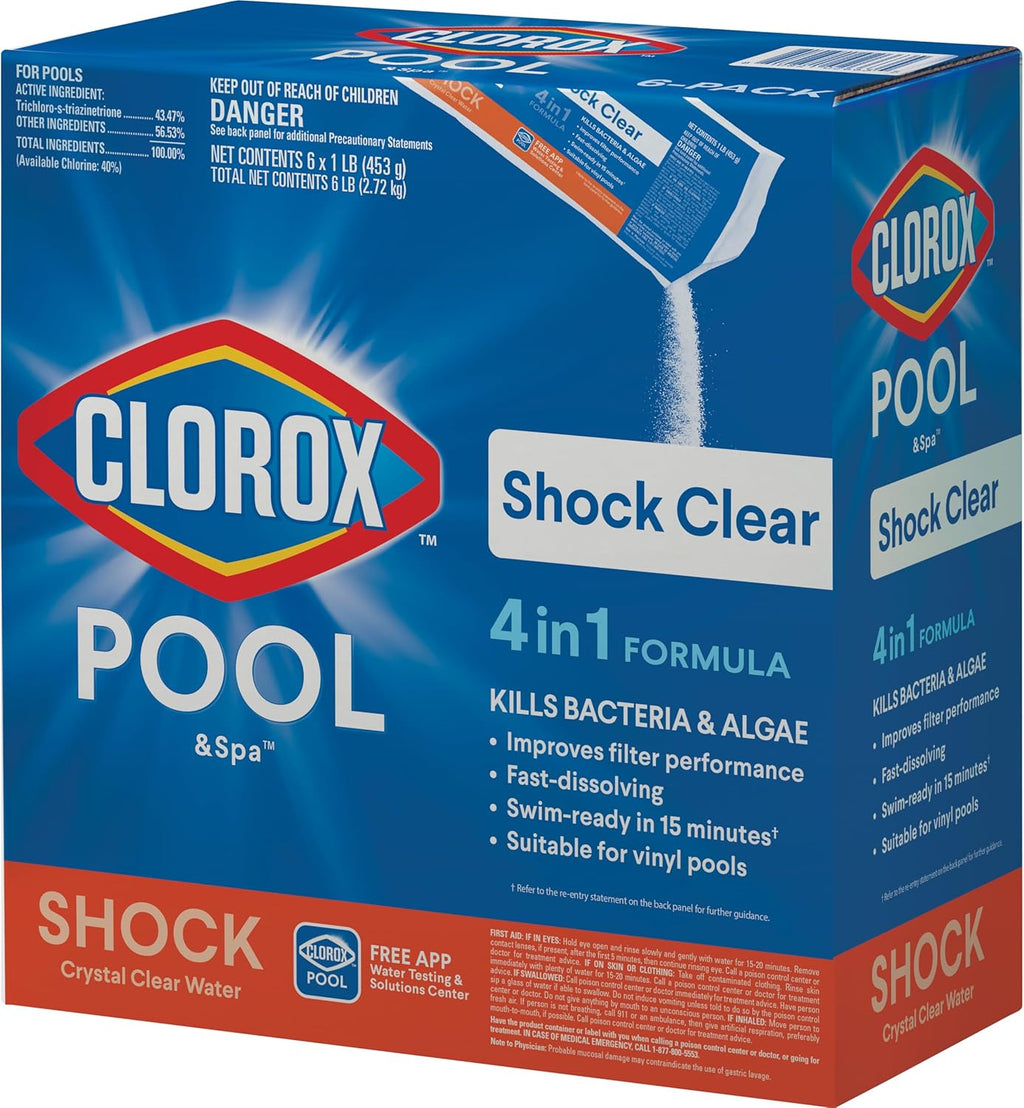 Cloroxå¨ Pool&Spa‰ã¢ Shock Clear, for Crystal Clear Swimming Pool Water