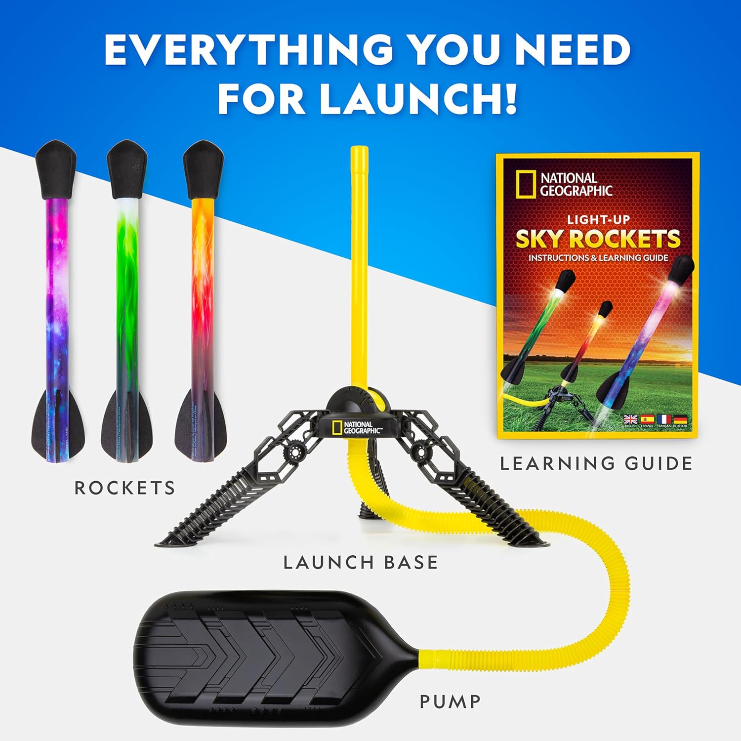 NATIONAL GEOGRAPHIC Air Rocket Toy ‰ÛÒ Ultimate LED Rocket Launcher for Kids