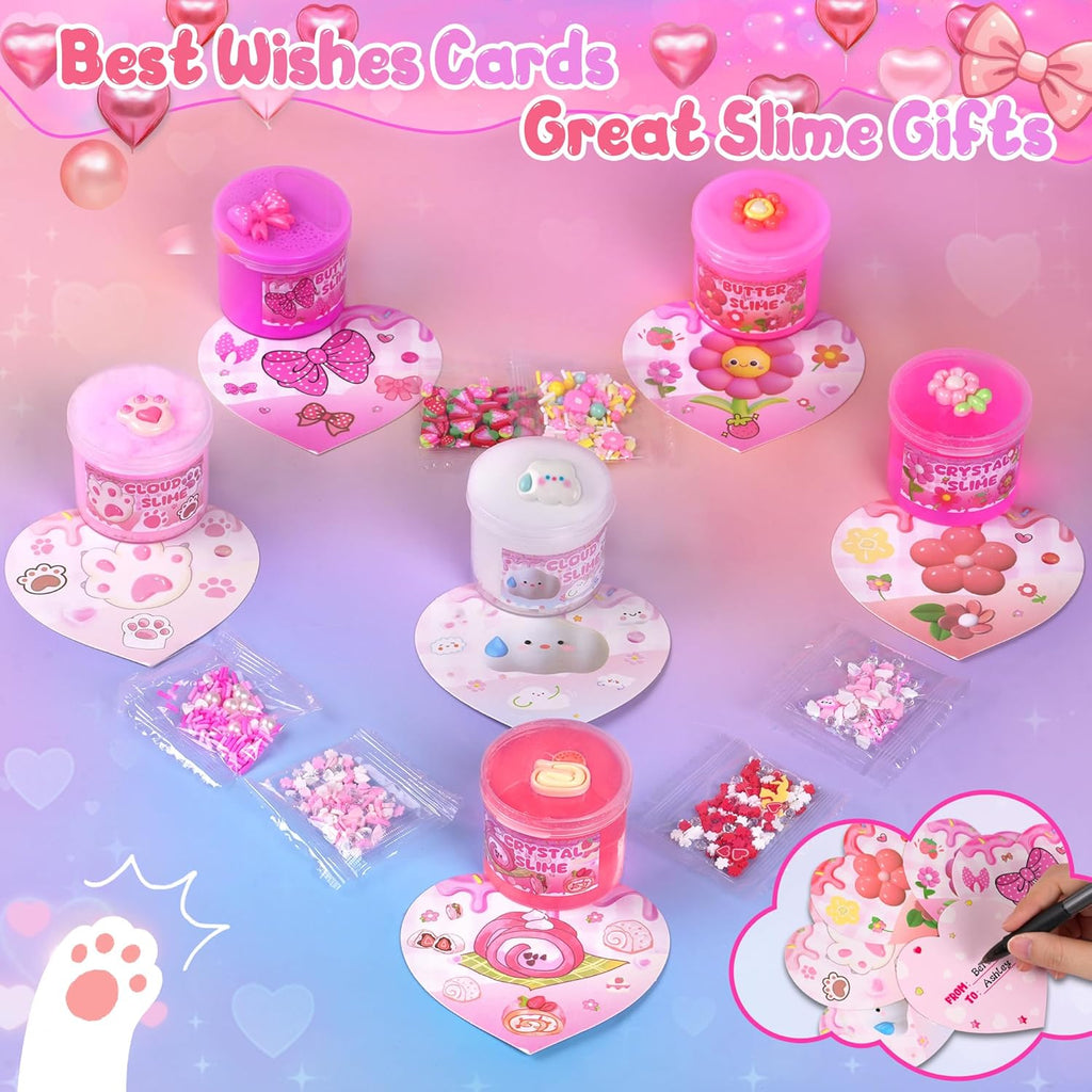 6 Pack Slimes, Pink Slime Kids, Cloud Slime kit for Girls Ages 8-12, Toys for