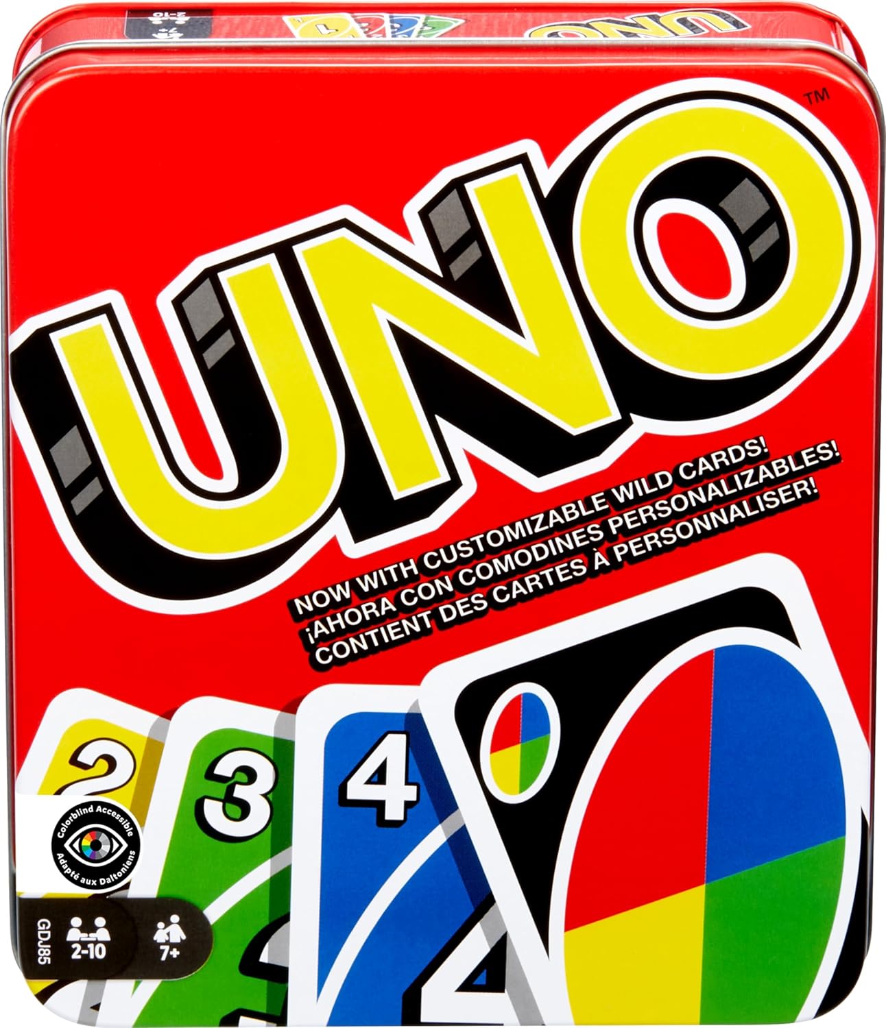 Mattel Games UNO Card Game in Travel & Storage Tin for Kid, Adult & Family