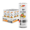 CELSIUS Fizz Free Peach Mango Green Tea, Sugar Free Energy Drink, 12 Fl Oz