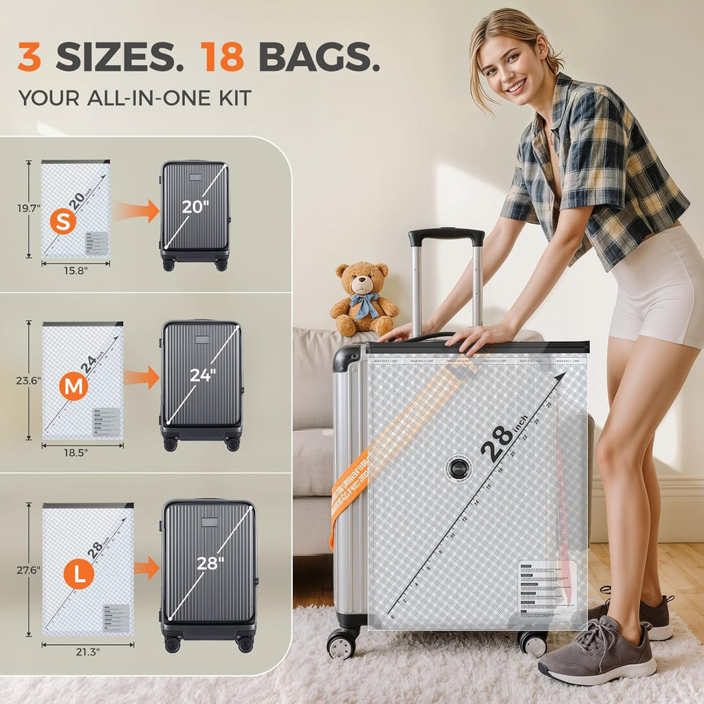 Nicetree 18-Pack Vacuum Seal Bags with Rechargeable Wireless Pump