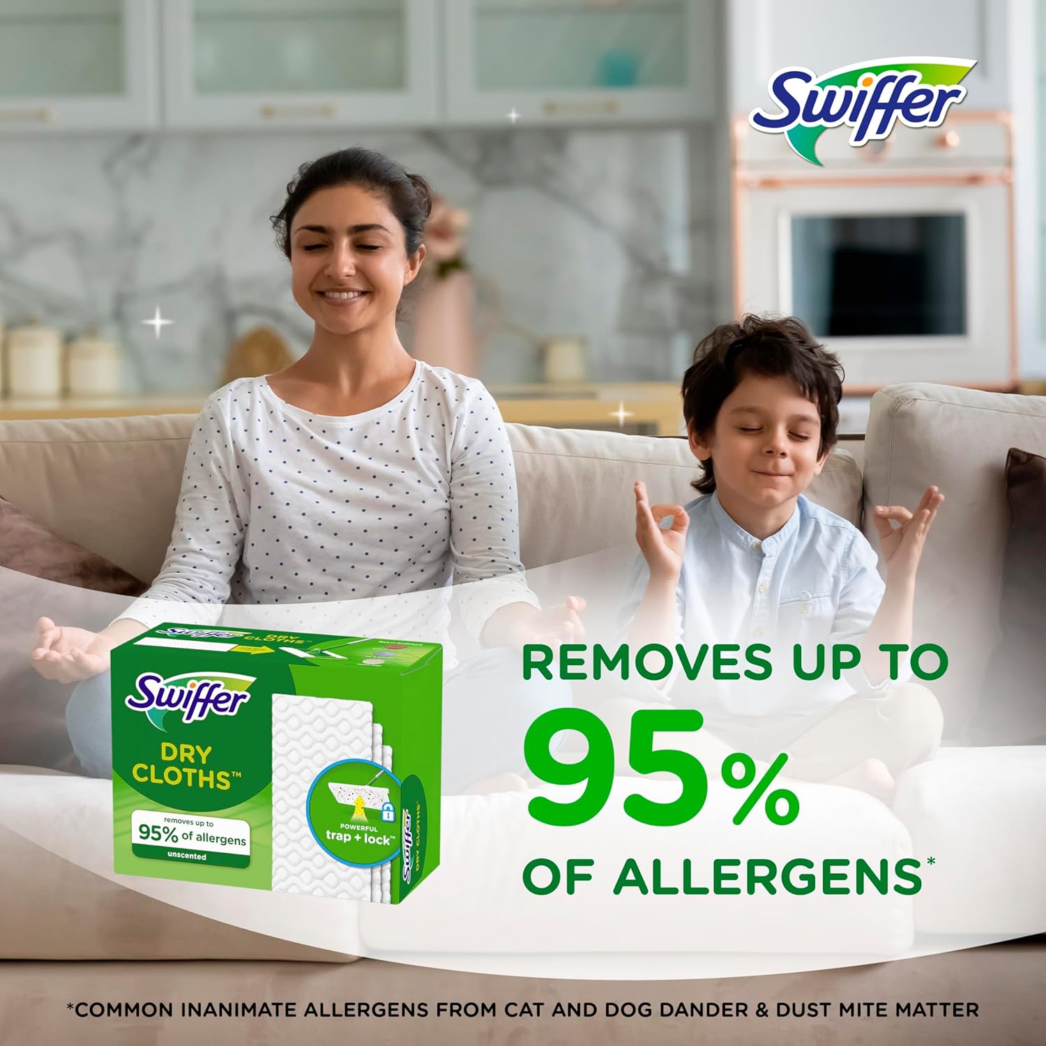 Swiffer Sweep + Mop, Dry Pads Refill, Floor Cleaner for Dirt, Dust, Hair