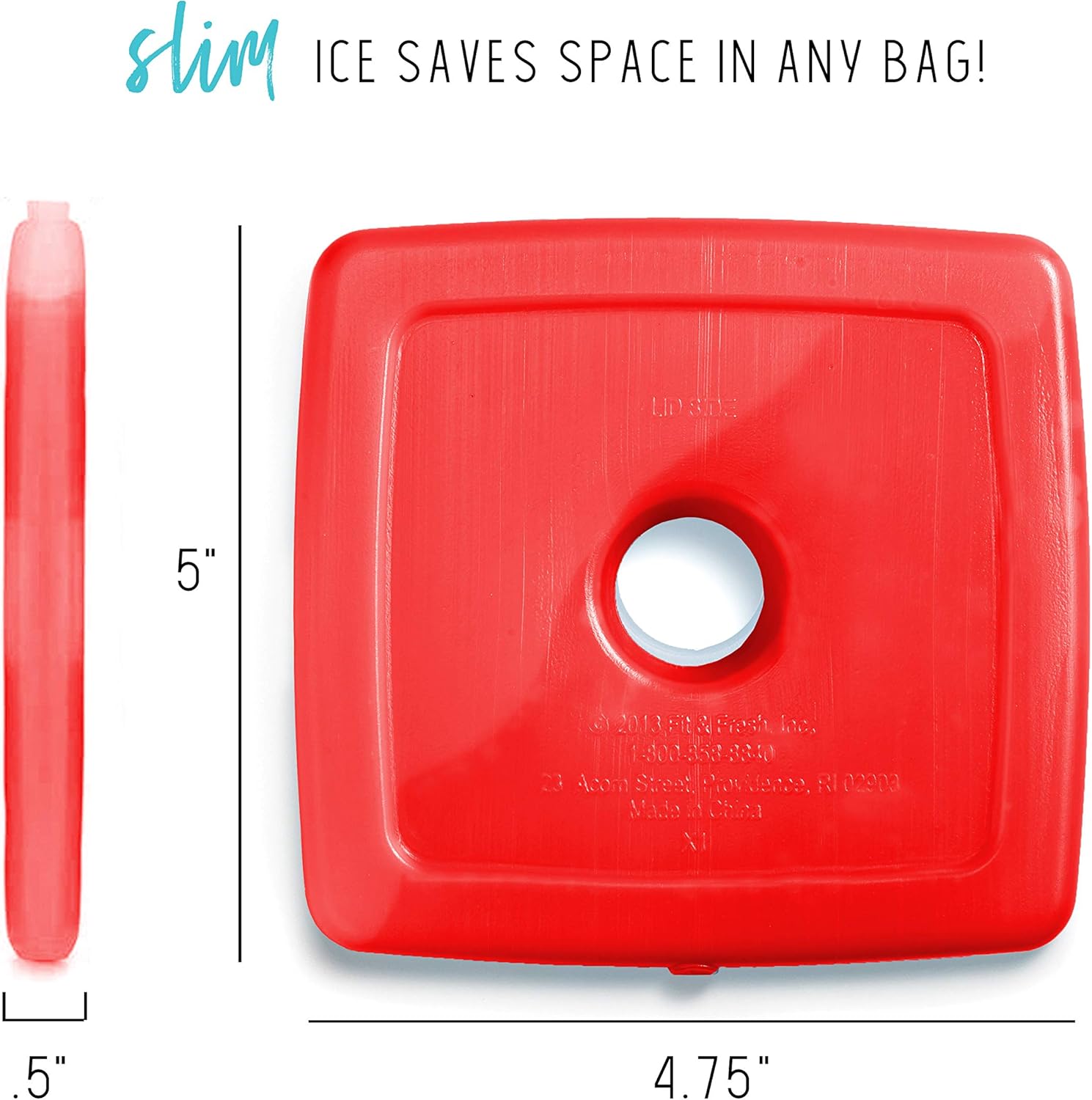 Cool Coolers By Fit & Fresh 4 Pack Slim Ice Packs, Quick Freeze Space Saving