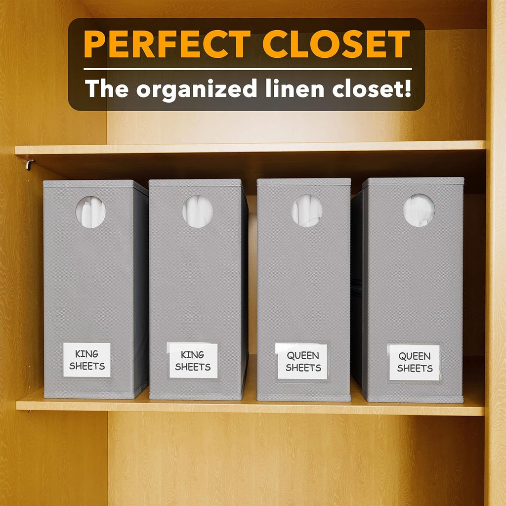 SpaceAid 4 Pack Bed Sheet Organizers and Storage, Foldable Organizer for
