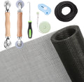 Windows Screen and Screen Door Repair Kit, 48"x118" Charcoal Fiberglass Mesh