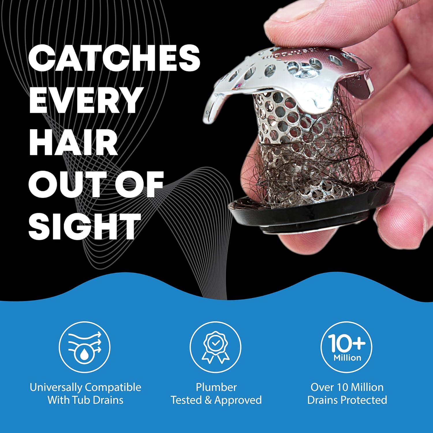 TubShroom Ultra Revolutionary Bath Tub Drain Protector Hair