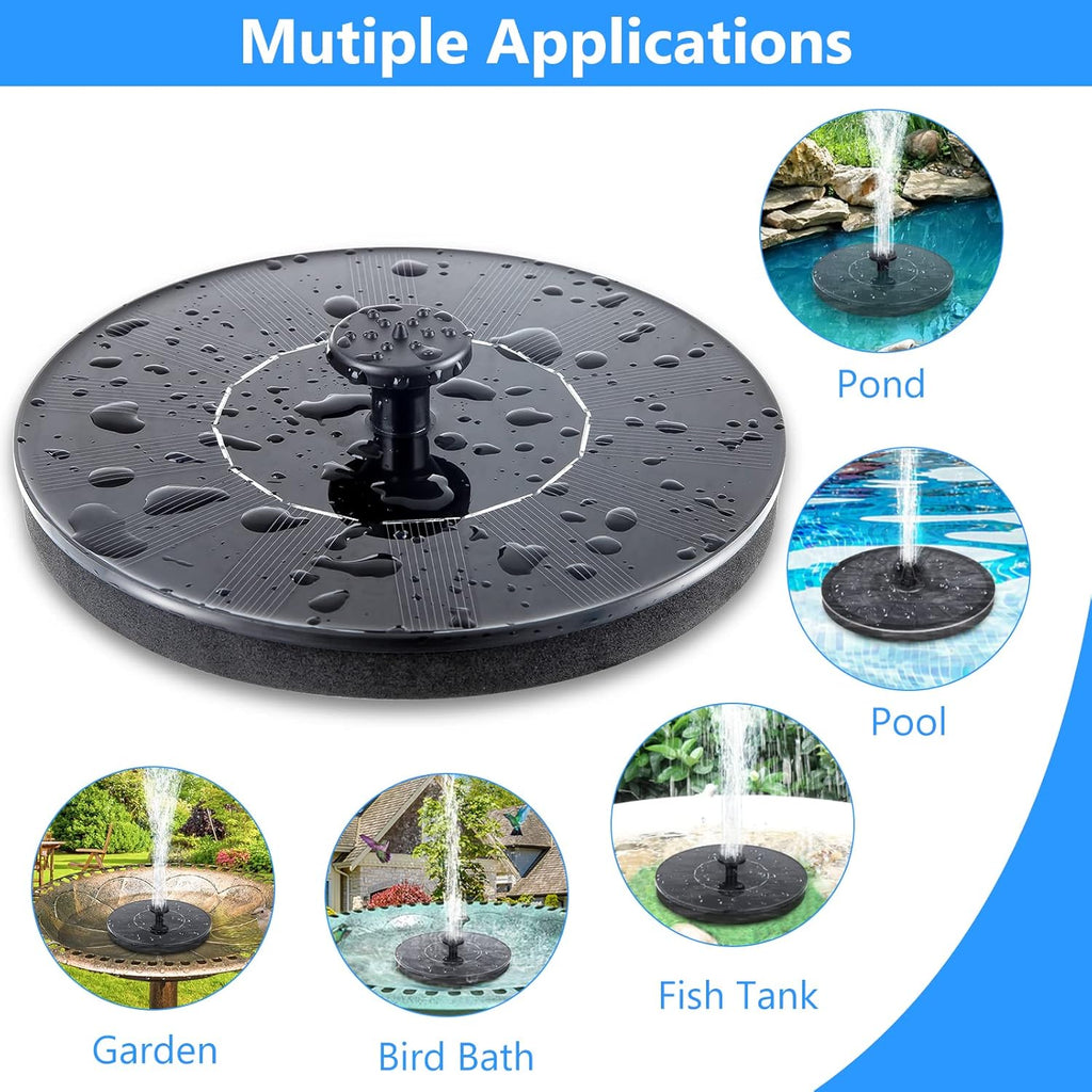 Mademax Solar Bird Bath Fountains, Upgrade 1.4W Solar Fountain Pump with 6