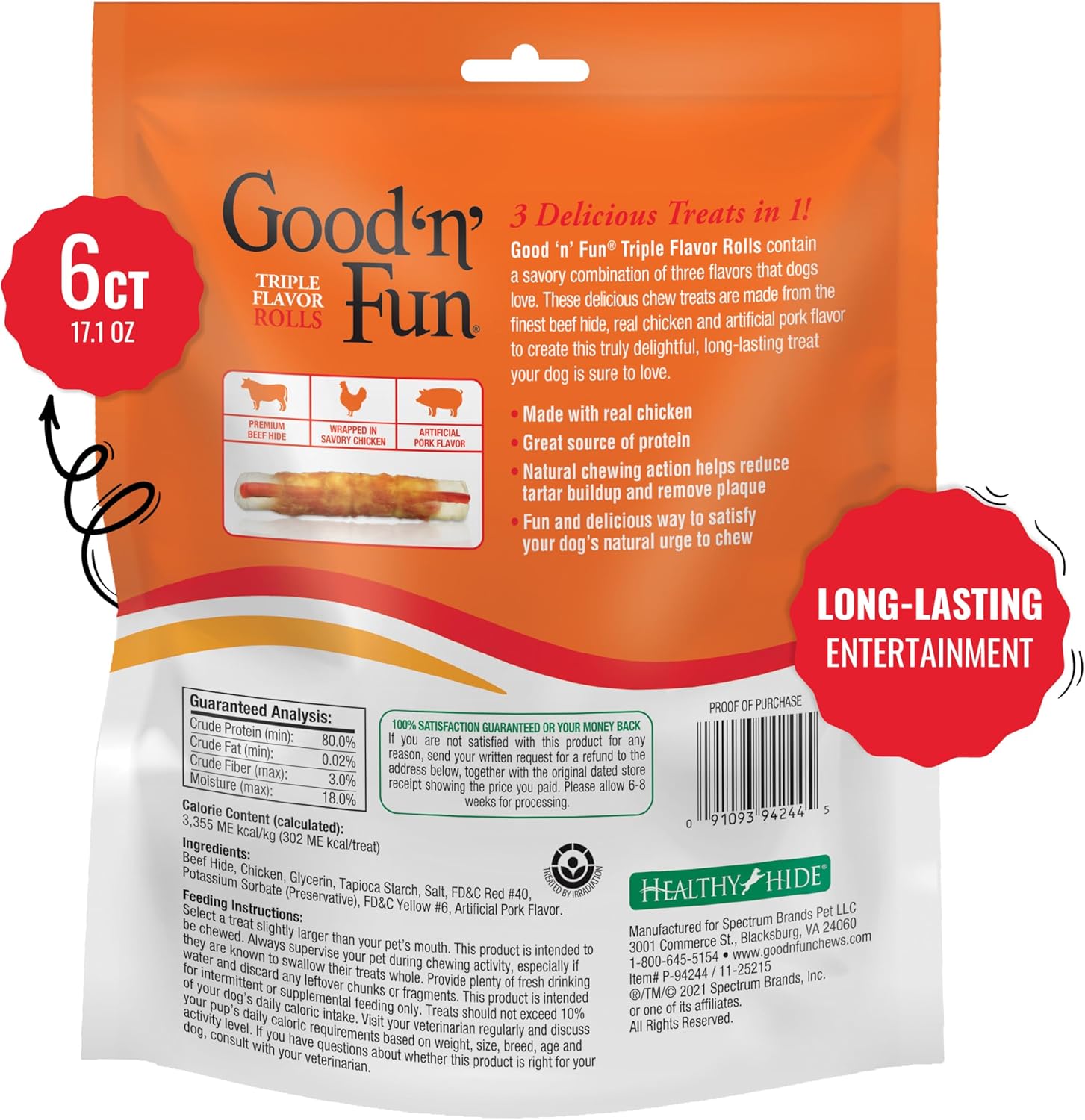 Good ‰Û÷n‰۪ Fun Triple Flavor Rolls for Large Dogs, Treat Your Dog to