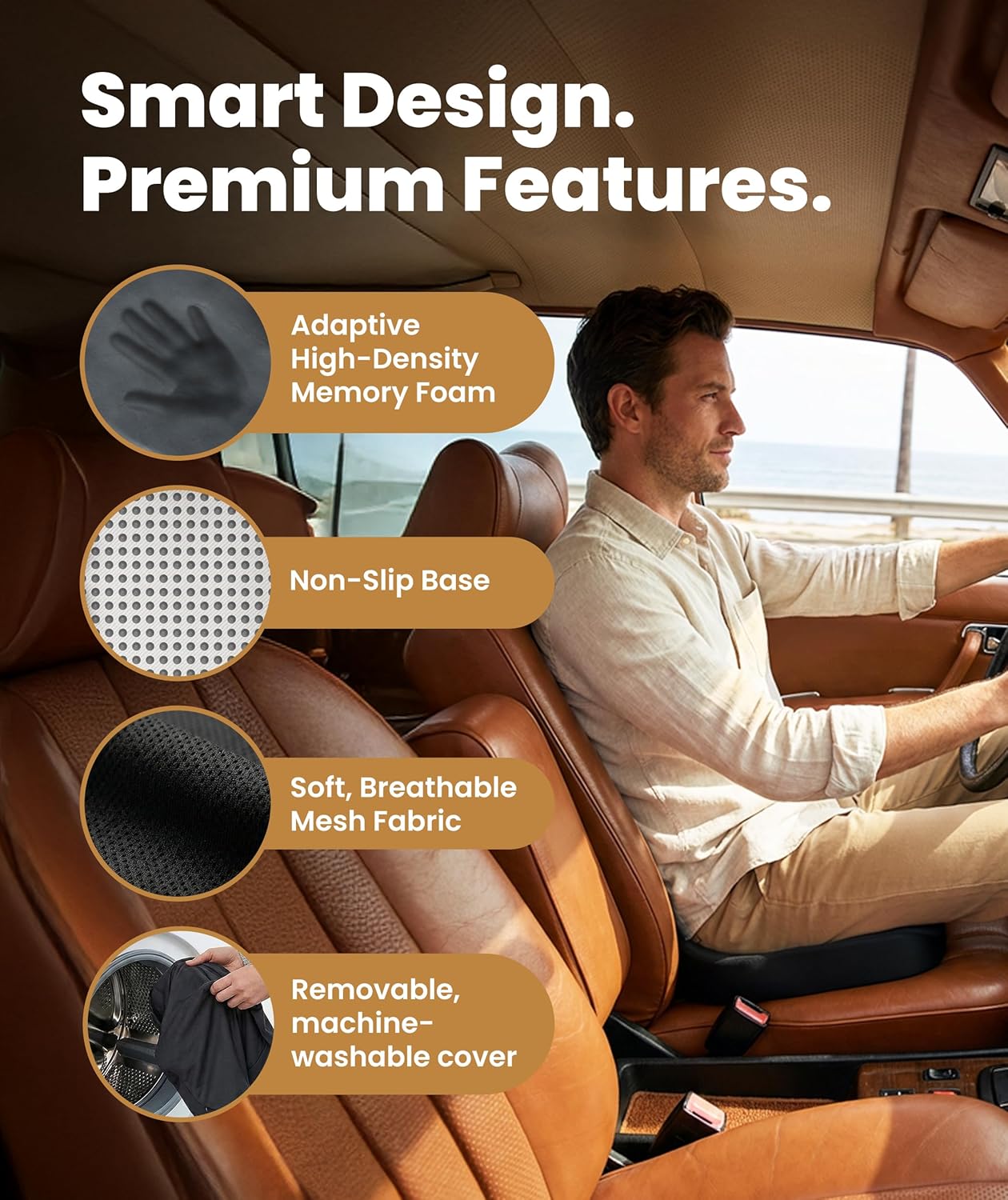Everlasting Comfort Doctor Recommended Memory Foam Seat Cushion for Office