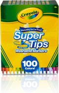 Crayola Super Tips Marker Set (100ct), Fine Point Washable Markers, Drawing