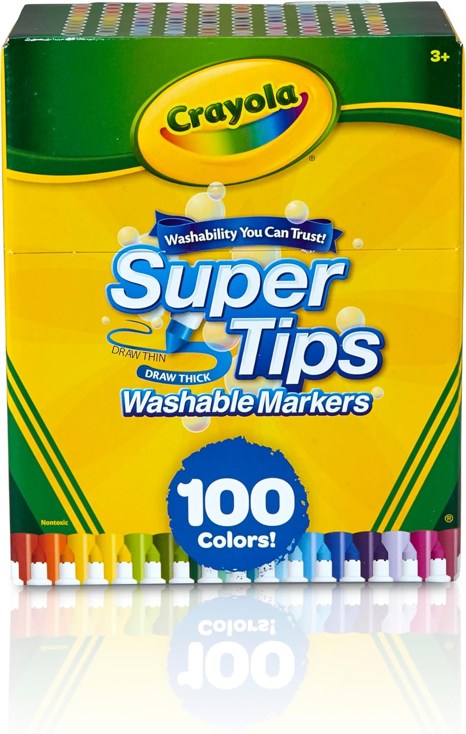Crayola Super Tips Marker Set (100ct), Fine Point Washable Markers, Drawing