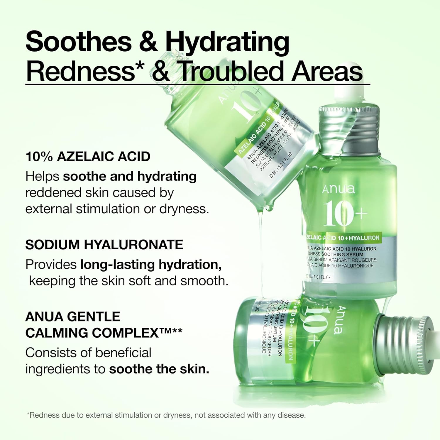 Anua Azelaic Acid 10 Hyaluron Redness Soothing Serum, Facial Serum for