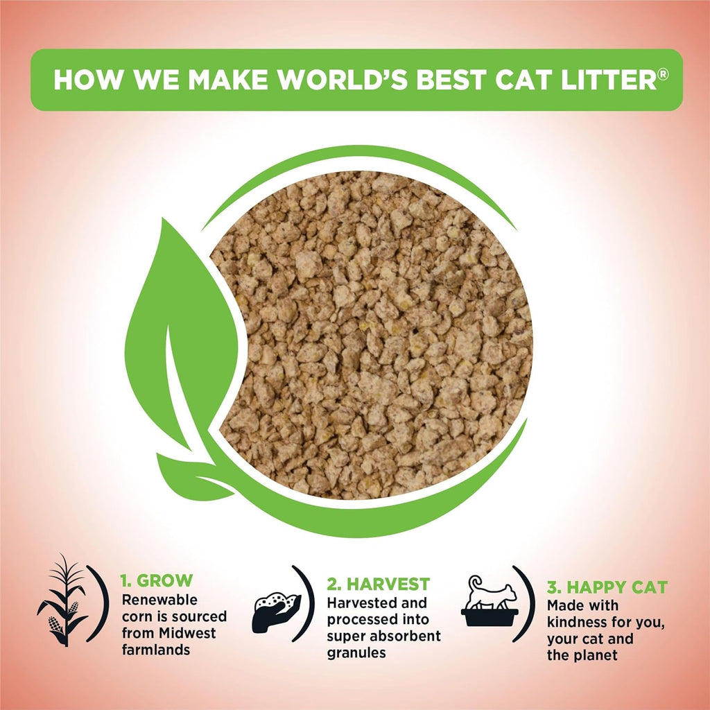 WORLD'S BEST CAT LITTER Multiple Cat Unscented, 15-Pounds - Natural