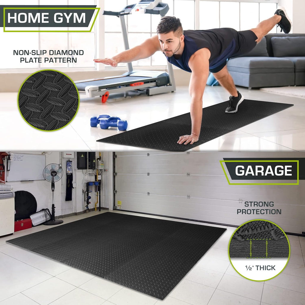 ProsourceFit Puzzle Exercise Mat å? in, EVA Interlocking Foam Floor Tiles for