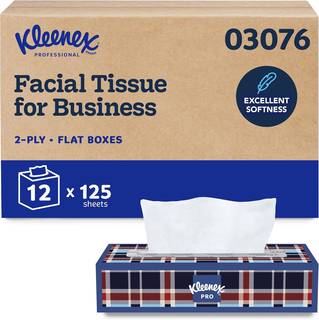 Kleenex Professional Facial Tissue, Bulk, 12 Boxes x 125 Tissues - kleenex professional facial tissue 2 ply