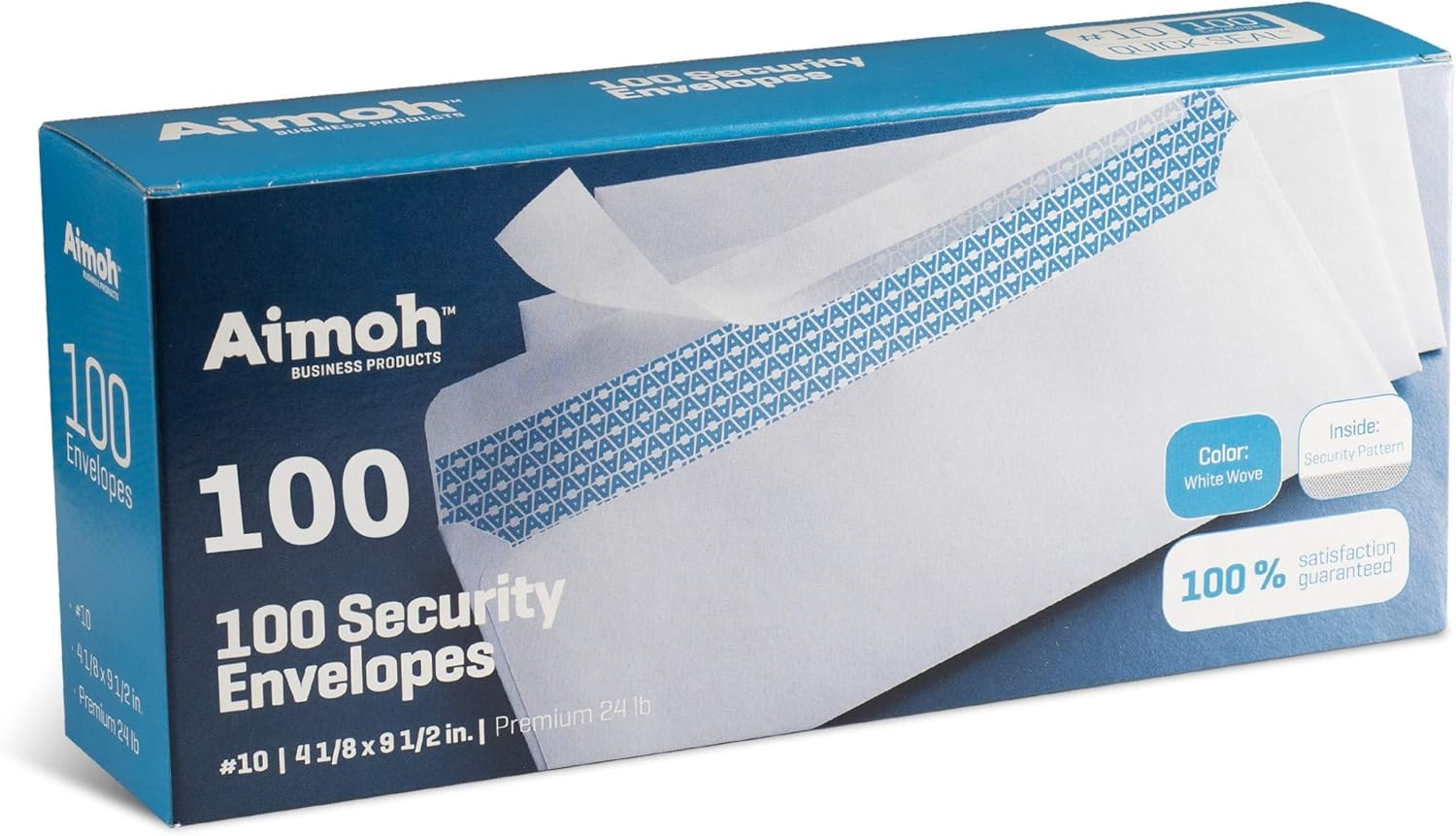 Aimoh #10 Security Self Seal Envelopes ‰ÛÒ 100 Qty