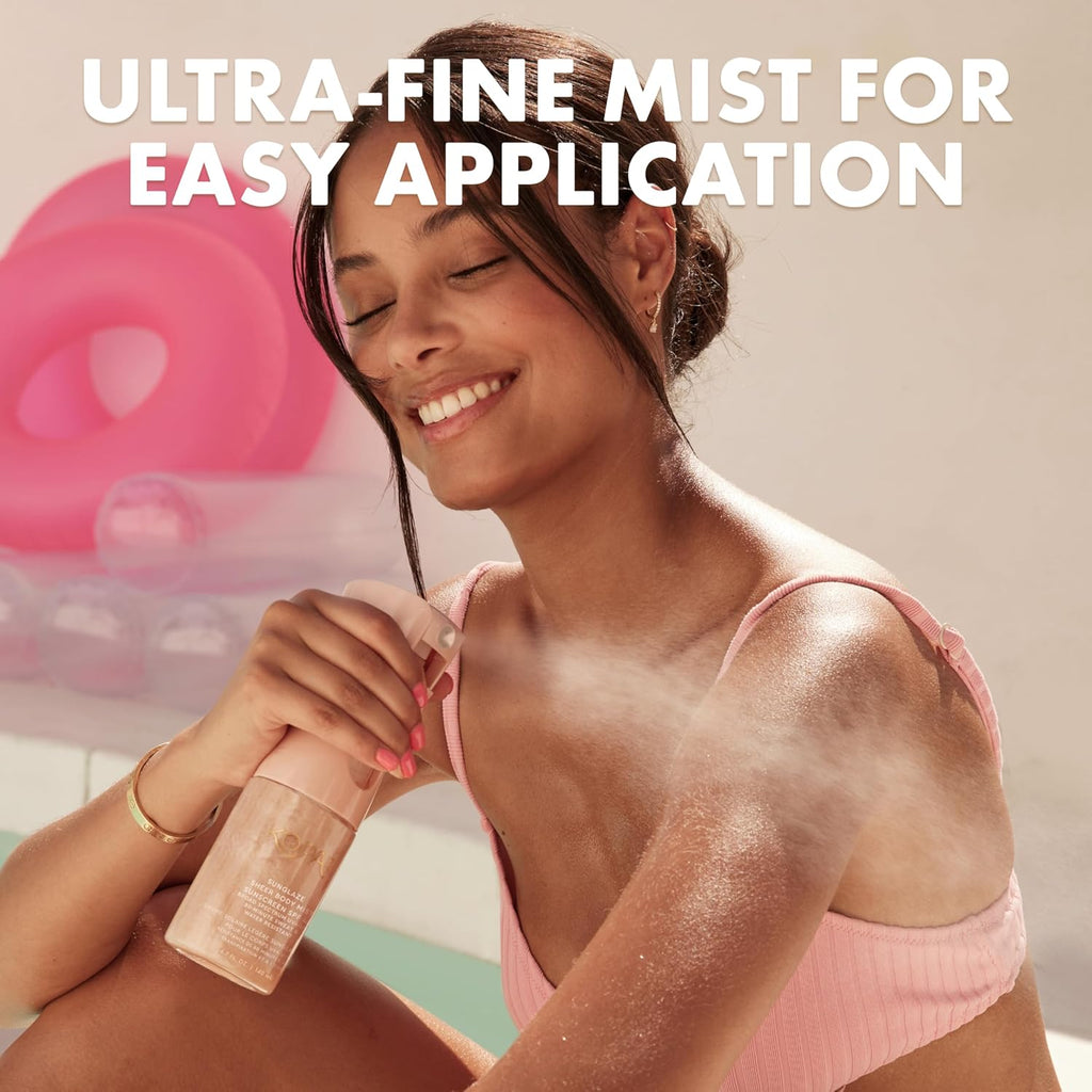 Kopari Rose Gold Sunglaze Sheer Body Mist Sunscreen SPF 42, Infused with