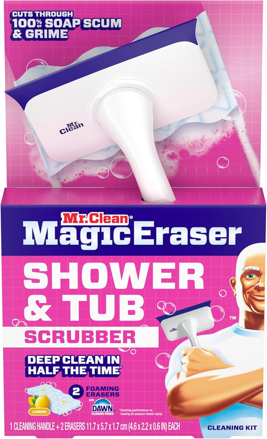 Mr. Clean Magic Eraser Shower & Tub Scrubber, Bathroom Cleaner, All in One