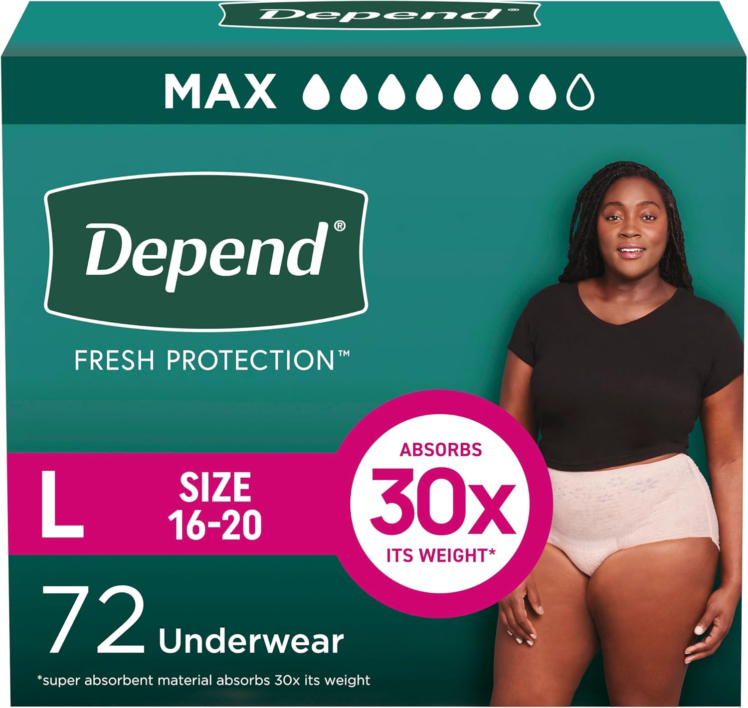 Depend Fresh Protection Adult Diapers, Incontinence & Postpartum Bladder Leak