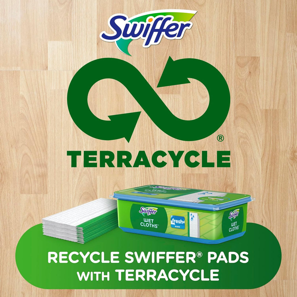Swiffer Sweep + Mop, Wet Pads Refill, Floor Cleaner for Dirt, Dust, Hair