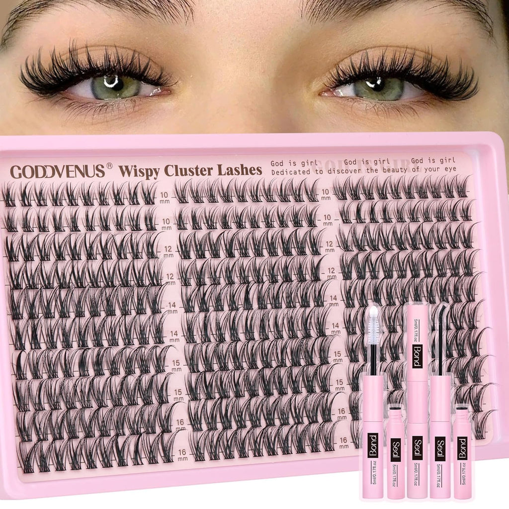 Goddvenus Lash Clusters Kit Wispy Eyelash Clusters Lashes Natural DIY Lash