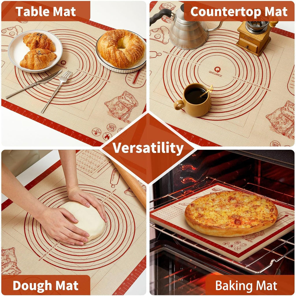 Silicone Baking Pastry Dough Mat - 28x20Inch Extra Large Cookie Bread Rolling