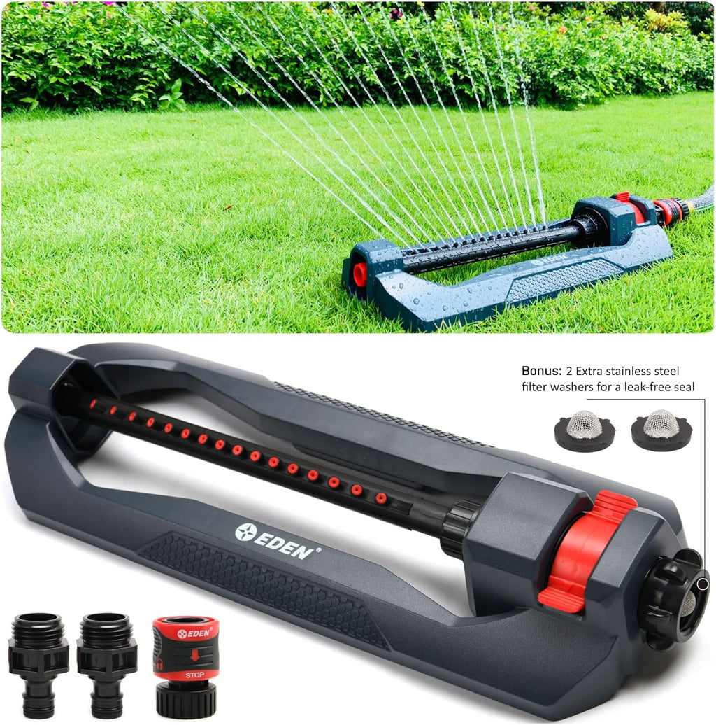 Eden 96213 Essential Turbo Oscillating Water Sprinkler, Covers Up to 3,600