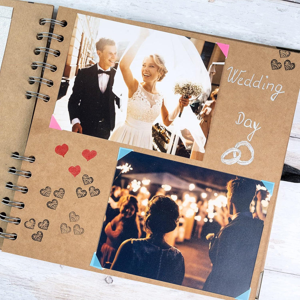Bstorify Scrapbook Album 60 Pages (8 x 8 Inch) Brown Thick 200gsm Kraft