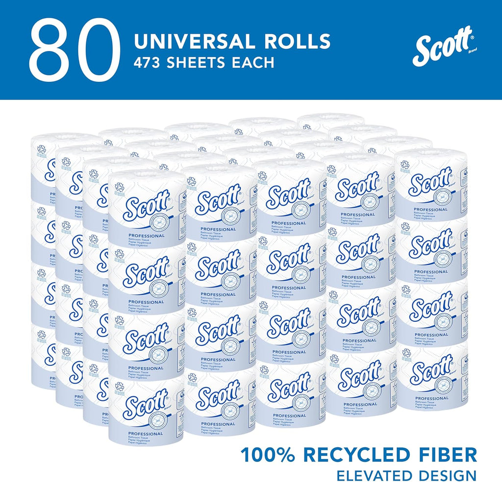 Scott Professional 100% Recycled Fiber Standard Roll Bulk Toilet Paper