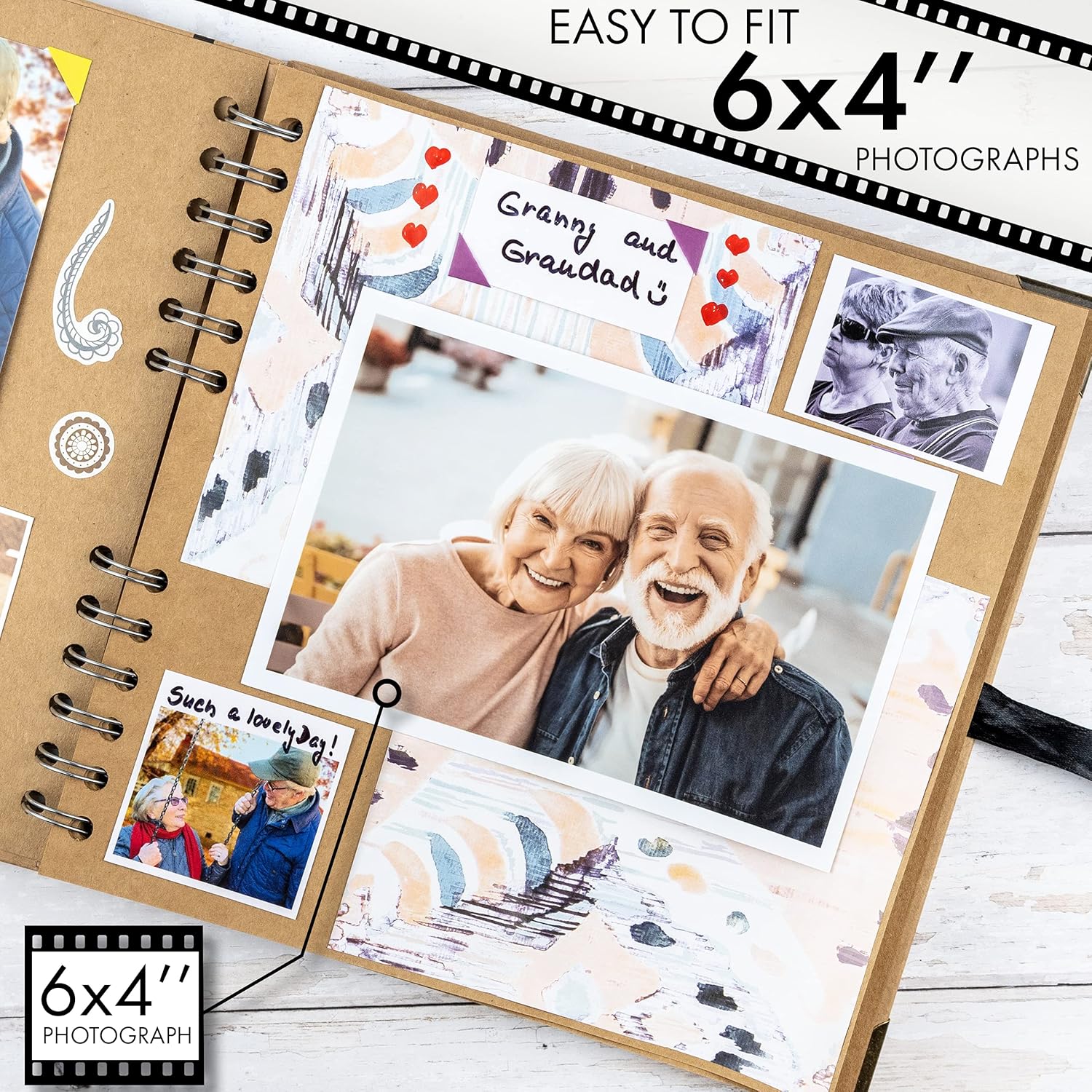 Bstorify Scrapbook Album 60 Pages (8 x 8 Inch) Brown Thick 200gsm Kraft