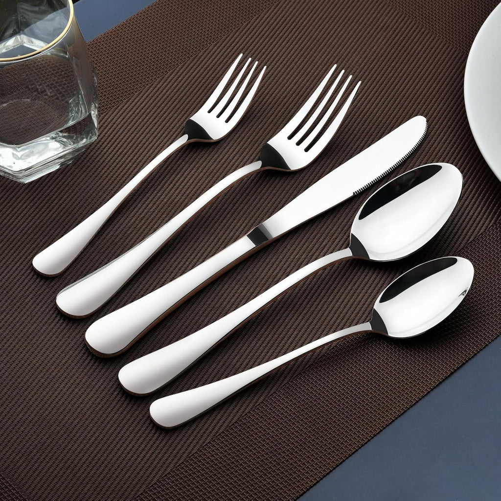 Silverware Set for 8, 40 Piece Heavy Duty Stainless Steel Flatware Utensils