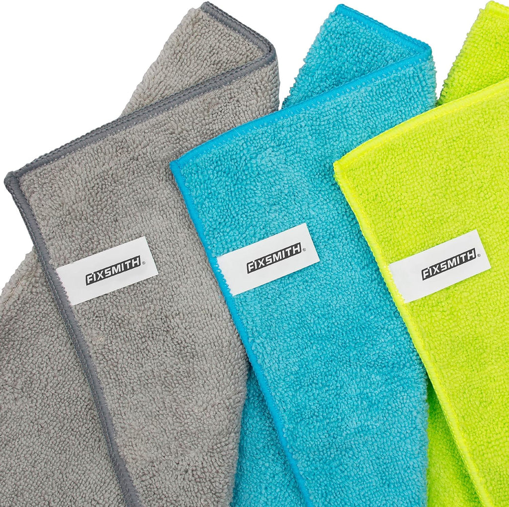 FIXSMITH Microfiber Cleaning Cloth - Pack of 8, Size: 12 x 16 in