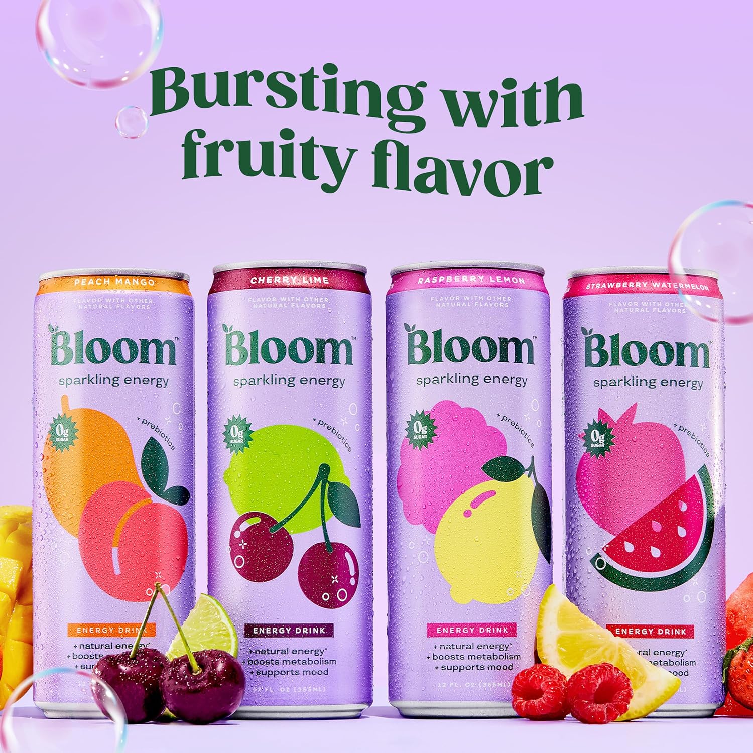 Bloom Nutrition Sparkling Energy Drink - Variety Pack - Natural Caffeine